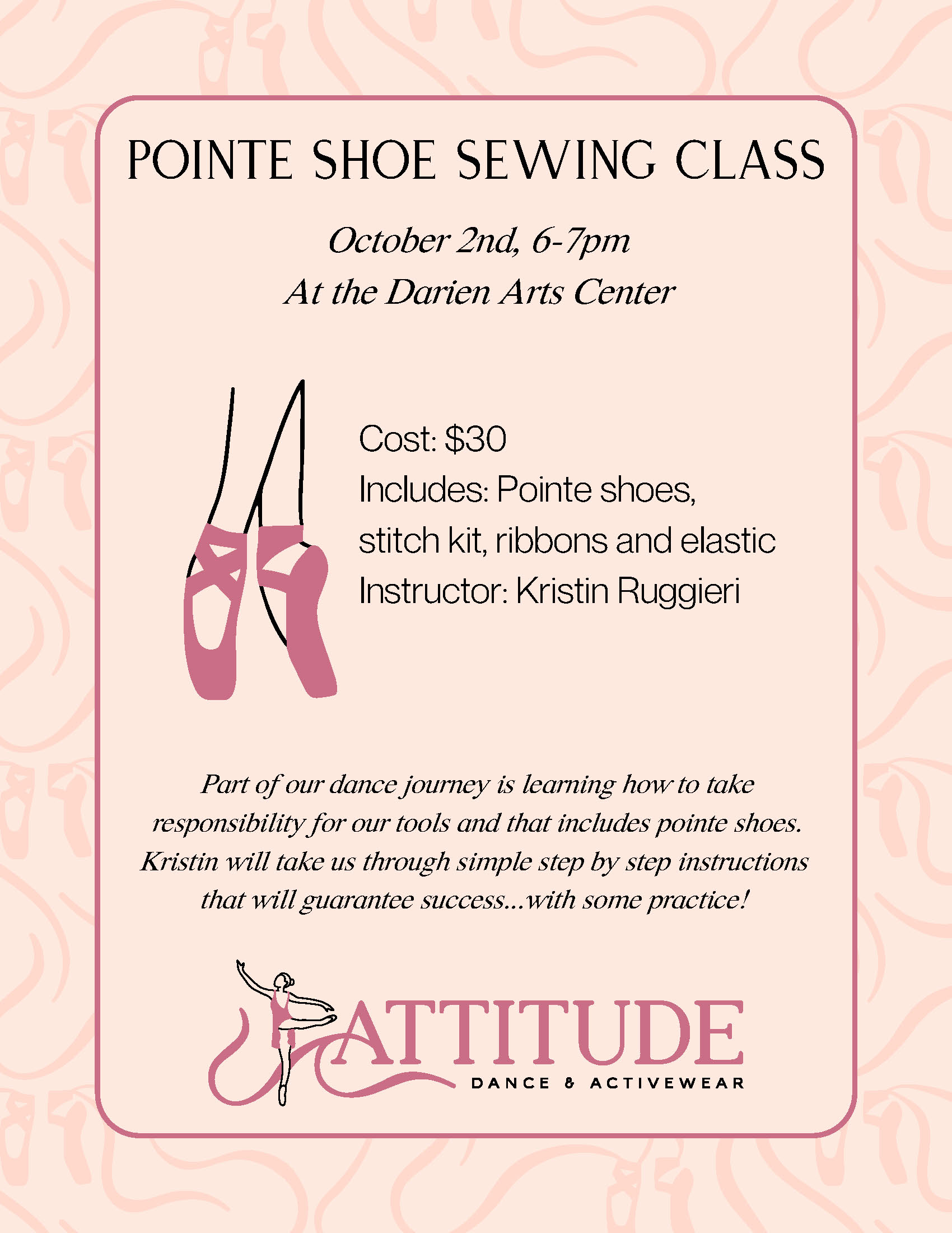 Pointe Shoe Sewing Class